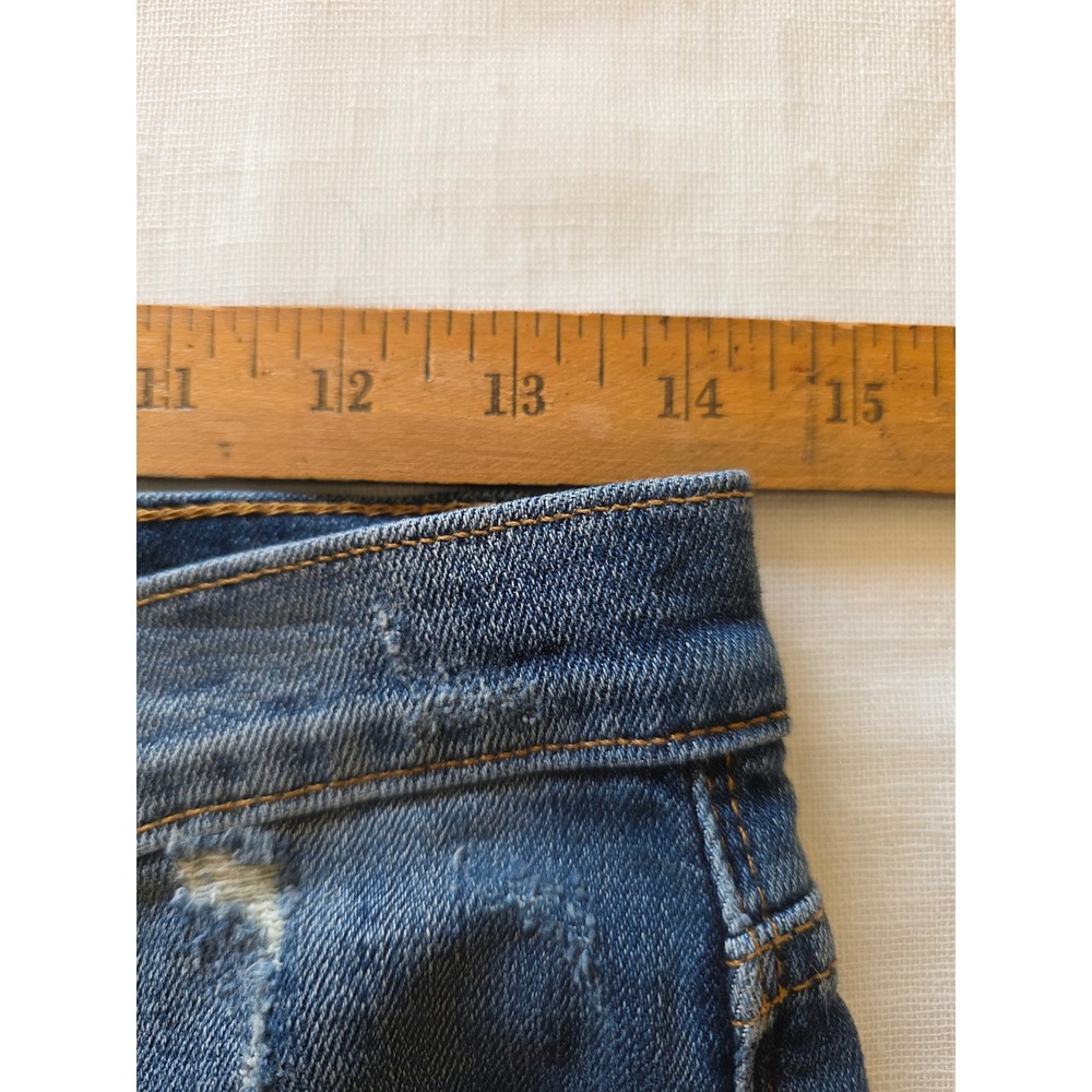 Rock & Republic Bumpershoot Distressed Denim Shorts Dark Blue Sz 2 boho Festival - Picture 6 of 7